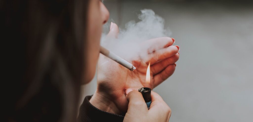 woman smoking