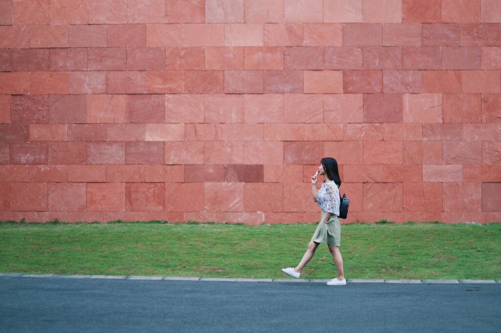 A girl walking