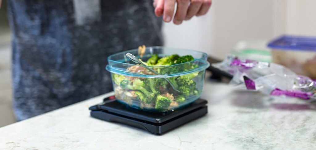 Broccoli in plastic container